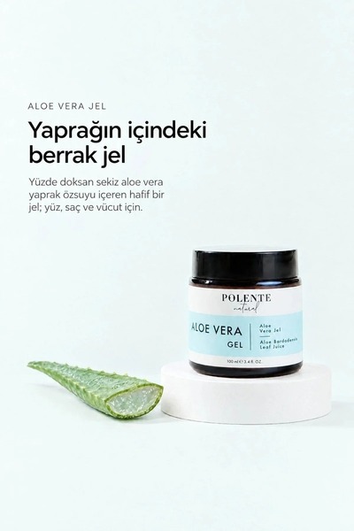 Polente Natural Aloe Vera Jel - %98 Aloe Vera İçeren Bakım Jeli (100 ml)