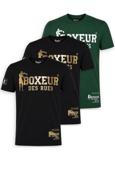 Boxeur Des Rues Мъжки тениски, комплект от 3 броя Boxeur des Rues: 2 броя чер...