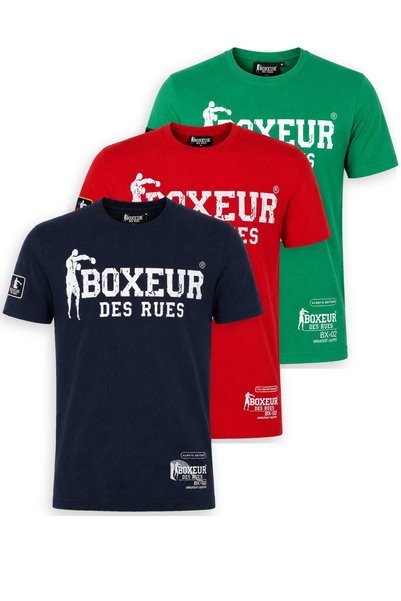 Boxeur Des Rues Tricouri bărbătești, pachet de 3, croială slim-fit: Bleumarin...