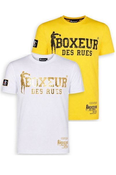 Boxeur Des Rues Tricou bărbătesc, pachet de 2, croială slim-fit: Alb cu logo ...