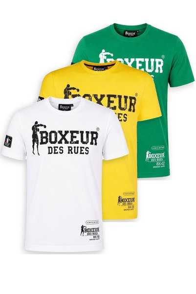 Boxeur Des Rues Tricouri bărbătești, pachet de 3, croială slim-fit: Alb/Negru...
