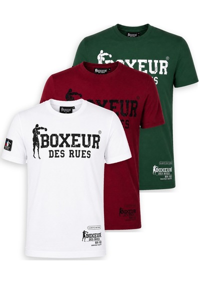 Boxeur Des Rues Tricouri bărbătești, pachet de 3, croială slim-fit: Alb/Negru...