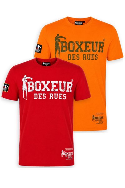 Boxeur Des Rues Tricou bărbătesc, pachet de 2, croială slim-fit: Roșu cu logo...