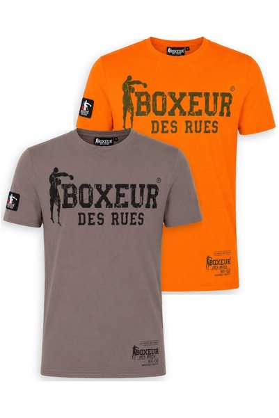 Boxeur Des Rues Tricouri bărbătești, pachet de 2, croială slim-fit: Gri taupe...