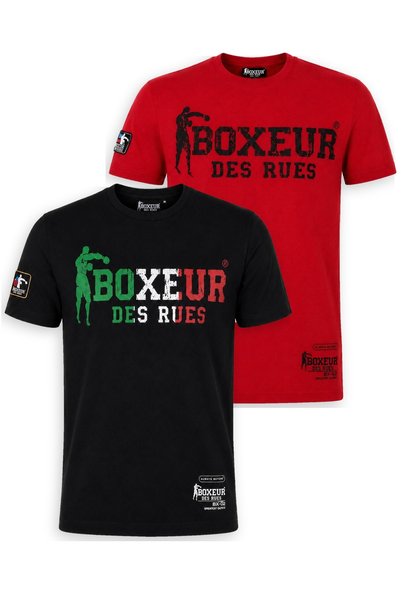 Boxeur Des Rues Tricou bărbătesc, pachet de 2, croială slim-fit: Negru cu log...