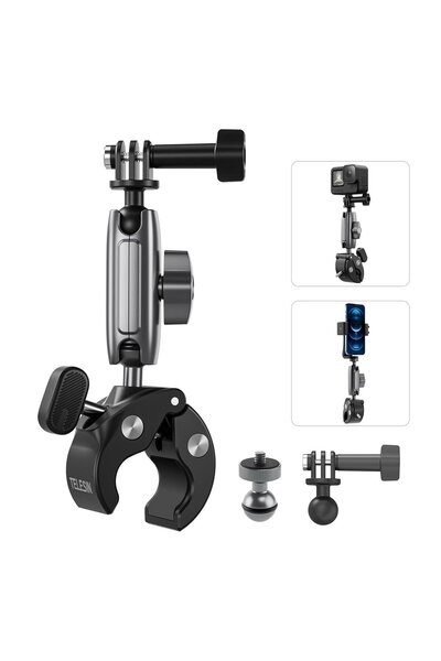 TELESIN Motosiklet Gidonu Bisiklet Montaj Kelepçeleri için GoPro Hero 13 12 11 10 9 OSMO Action 5 Pr
