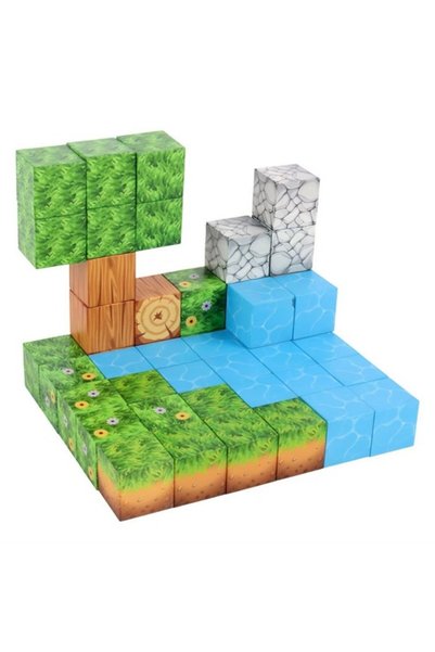 Generic Oyuncak Manyetik Yapı Blokları – Çocuklar Için Renkli 3 Boyutlu 47 Pa...
