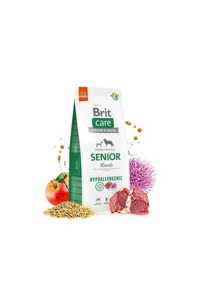 Brit Care Senior, Yaşlı Köpekler İçin, Tek Proteinli, Hipoalerjenik, Kuzu Etl...
