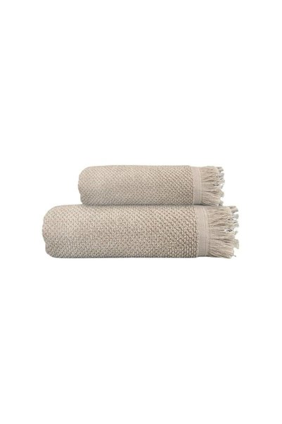 Anılsan 2-Piece Beige Jelena Towel Set 100% Cotton - 1 Hand Towel 50X90 and 1...