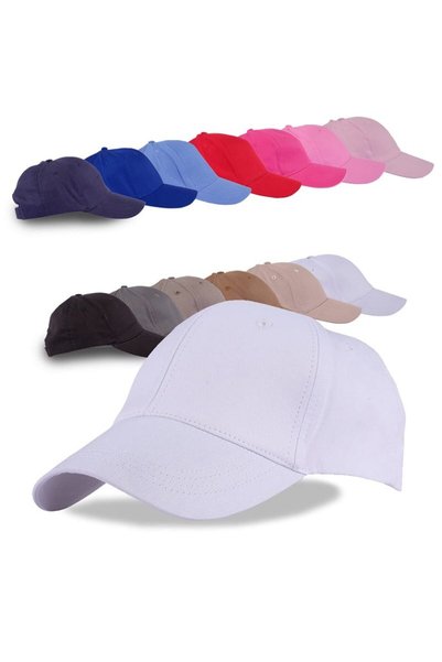 PERLOTUS Solid Color Sports Baseball Cap Cotton Pack Hat White