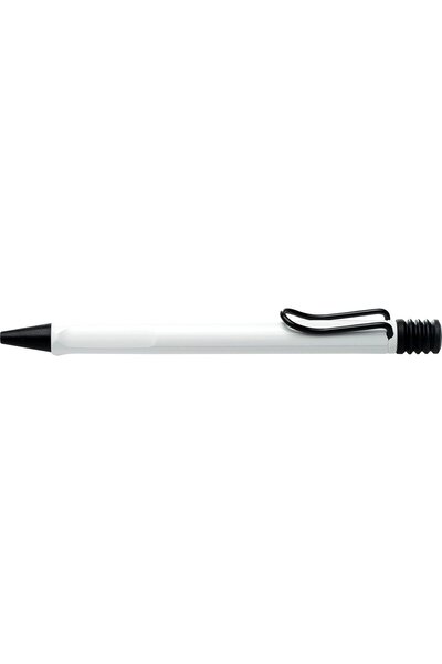 Lamy قلم سفاري ذو الطرف الكروي باللون الأسود مع مشبك أبيض