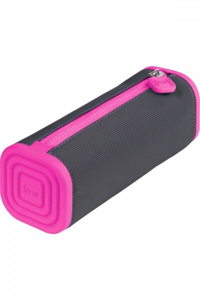 Serve Prismo Sl-Ply Square Pencil Case Dark Gray-Pink