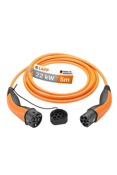 LAPP Elektrikli Araç 22 Kw, 32A, Üç Fazlı, Mod3, 5m Tip2 Şarj Kablosu - Tüm Araçlarla Uyumlu