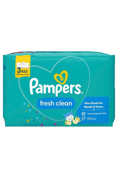 Pampers Fresh & Clean Islak Bebek Mendili (3 paket = 156 Islak Mendil)
