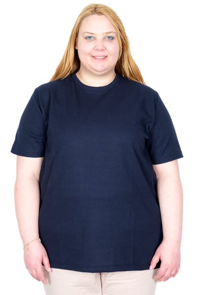 ModeXL تي شيرت نسائي مقاس كبير من Mode XL، مصنوع من قماش الوافل، 20033 أزرق داكن