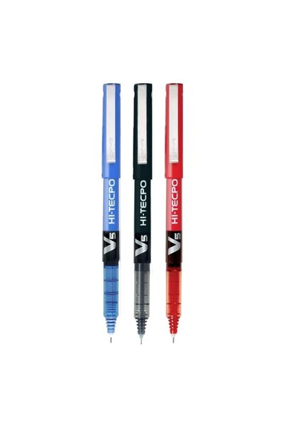 Pilot قلم حبر سائل V5 - 1 أزرق + 1 أسود + 1 أحمر، (9000014712)