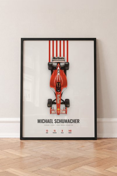 Pena Tablo Michael Schumacher Ferrari F2004 Siyah Çerçeveli Tablo - Formula 1...