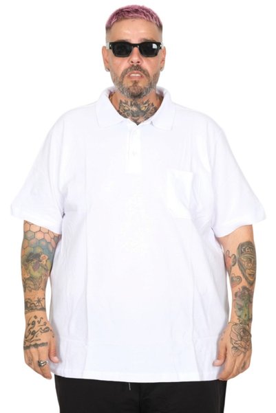 ModeXL Mode XL T-Shirt Polo Neck Pocket Classic 20550 White