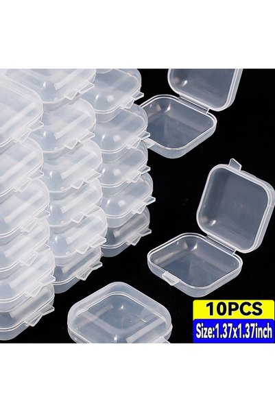 Choice 1.37x1.37inch 10pcs 10-100PCS Mini Storage Box Transparent Plastic Jew...