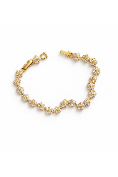SWANOVAJEWELRY Kadın Altın Kaplama Çelik Su Yolu Bileklik Kararmaz Zirkon Taş...
