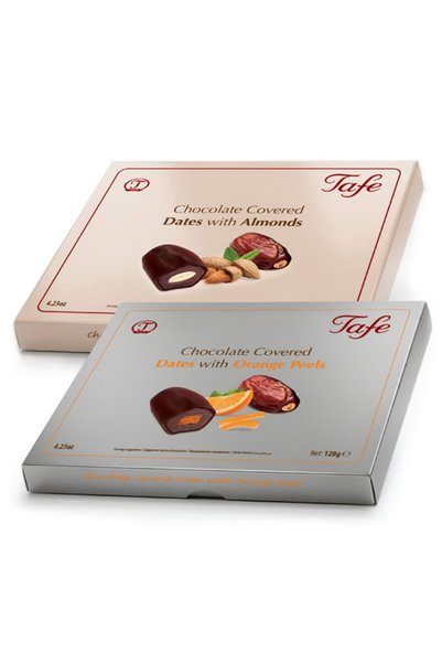 TAFE Çikolata Kaplı Bademli Ve Portakallı Hurma 120g X 2 Li Paket