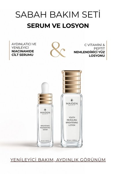 Maiden Beauty Morning Care Set, Nourishing, Brightening, Intensive Moisturizing Lotion & Skin Care Serum
