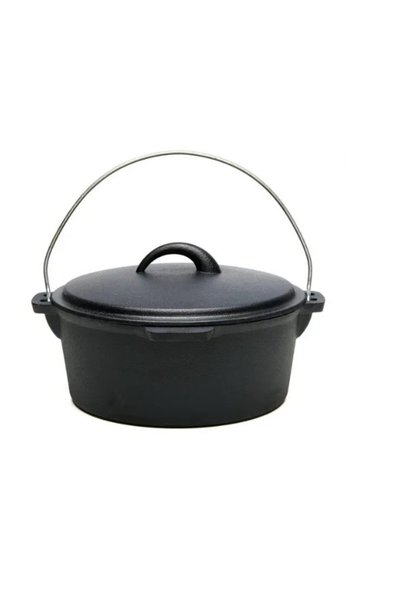 Heinner Чисто чугунена тенджера с капак, 25x10 см, 5.3л, Хайнер, черна / DCN6...