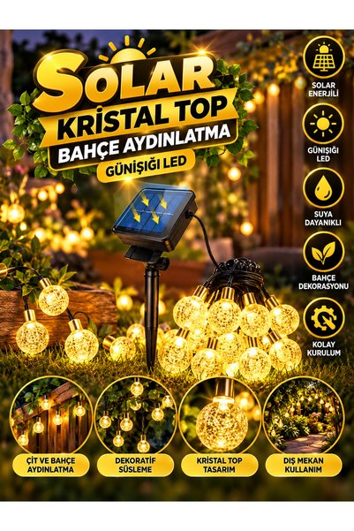 ledison Solar Kristal Top Günışığı Led Bahçe Aydınlatma Günışığı