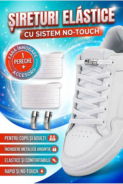 QuTek Sireturi Elastice cu sistem NO TOUCH cu clips magentic