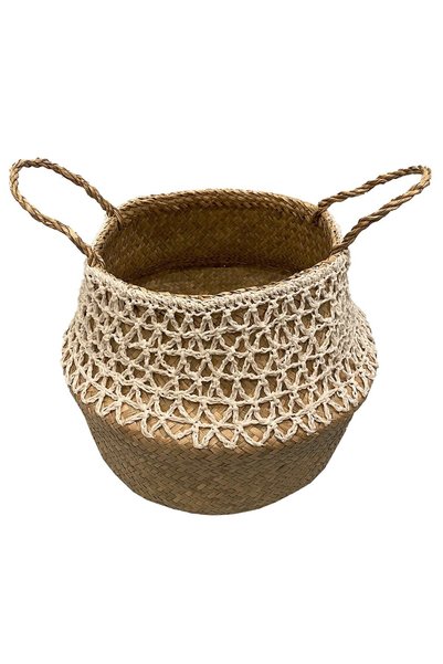 KOÇTAŞ Dantel Detaylı Hasır Sepet 35*35*28