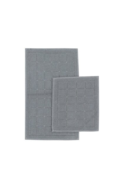 ELSİM HOME Kareli Paspas Seti Gri