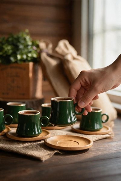 Bambum Yakut Harem Coffee Cup Set for 6 People - B1307