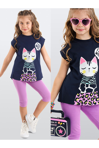 MSHB&G Kedili Lila Mädchen-Sommer-T-Shirt-Leggings-Set