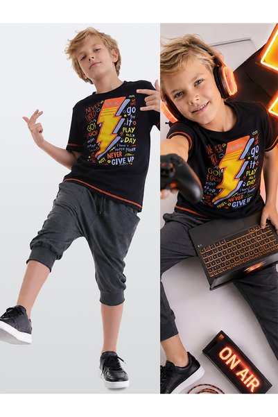 MSHB&G Loading Erkek Çocuk Yazlık T-shirt Kapri Takım