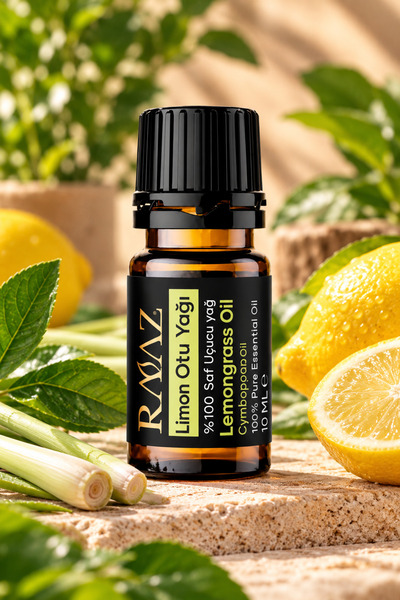 RAAZ زيت عشبة الليمون العطري 10 مل - طبيعي ونقي 100%