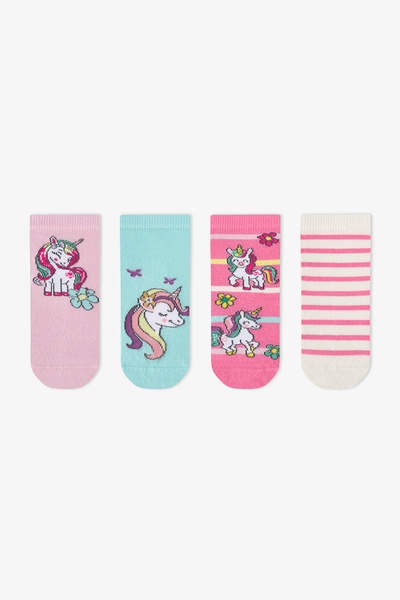 Penti Kız Çocuk Unicorn Dreamland Pamuklu 4 Çift Soket Çorap