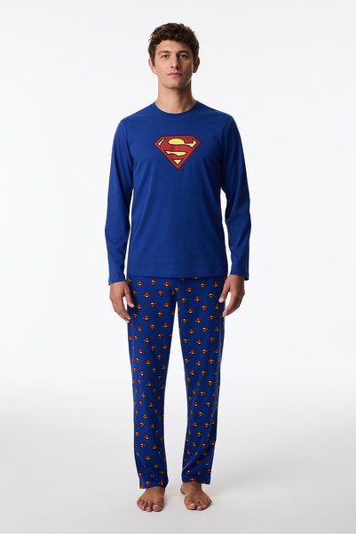 Penti Erkek Superman Ekoseli Pantolon Uzun Kollu Pijama Takımı