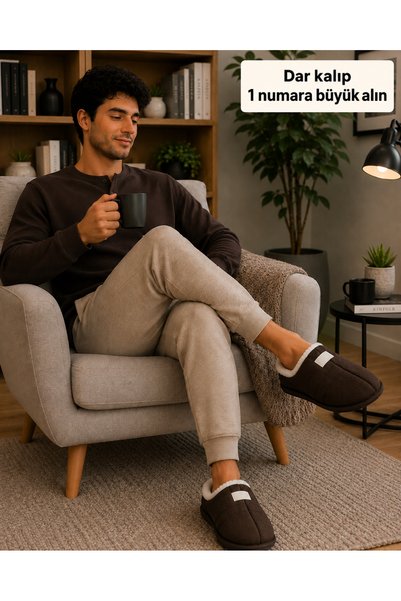 MOON CLOUD Unisex Sıcak Tutan Rahat Peluş Kapitone Ev Terliği Ev Botu Kışlık Yumuşak Taban Ev Botu ZYN263