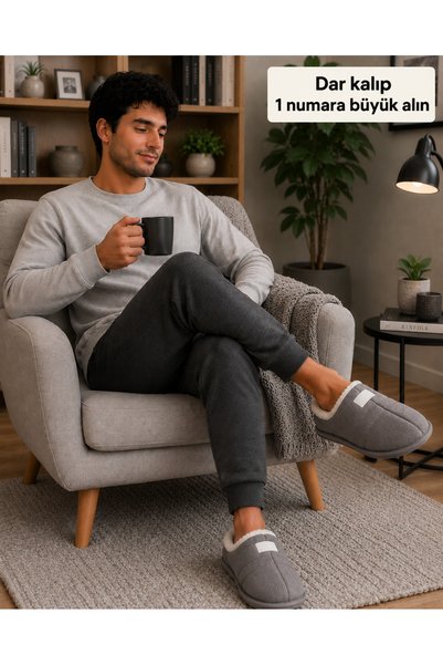 MOON CLOUD Unisex Sıcak Tutan Rahat Peluş Kapitone Ev Terliği Ev Botu Kışlık Yumuşak Taban Ev Botu ZYN263