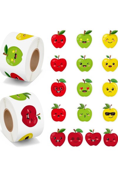 Choice1 apple-2.5cm 500Pcs Candy Party Sticker Roll -Cute Dessert Decal for G...