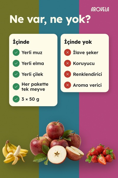 Arovela Children's Favorites 3-Pack of Dry Fruit Chips - Banana, Apple, Strawberry