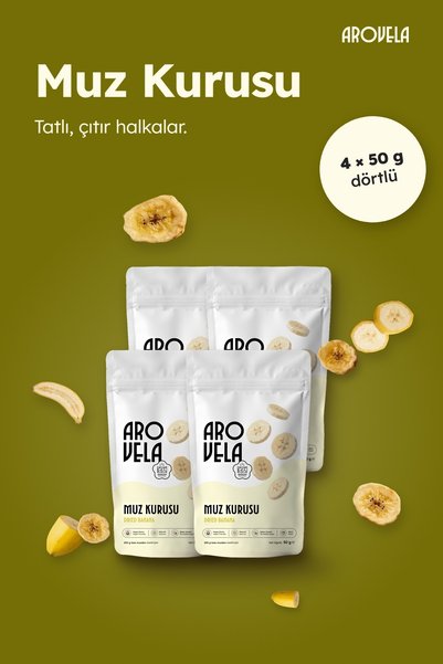 Arovela Geothermal Drying Banana 50 g X 4 Packs
