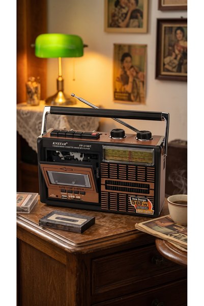 HMO Store Retro Kasetçalar Çok Bantlı Radyo USB-SD Çalarlı Taşınabilir Süper ...