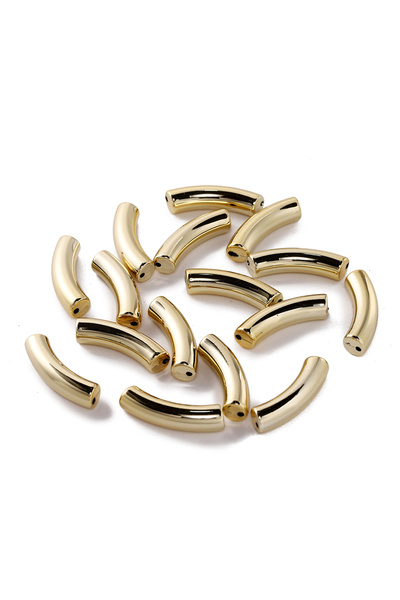 Choice Gold 10Pcs Acrylic Crimp End Beads Beading Slide On End Clasp Tubes Sl...