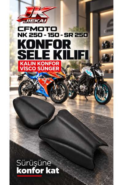 JİEKAİ Cfmoto Nk 250 - 150 - SR 250 Konfor Sele Kılıfı Kalın Konfor Visco Sünger