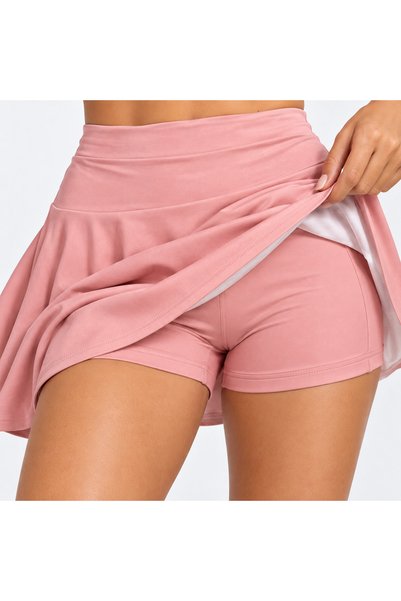 Cherry Lane Shortlu Sandy Pink White Mini Skirt