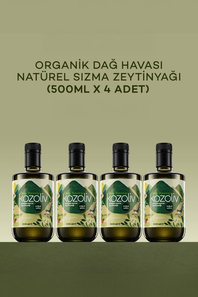kozoliv Organik Erken Hasat Soğuk Sıkım Zeytinyağı - Dağ Havası 4'lü 500ml