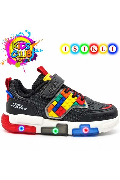 Kids Club Shoes Cool Heros Işıklı Ortopedik Çocuk Spor Ayakkabı SİYAH