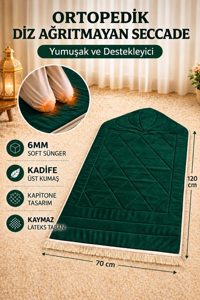 Hig Store Ekstra Yumuşak Süngerli Diz Ağrıtmayan Ortopedik Kapitone Seccade Ö...