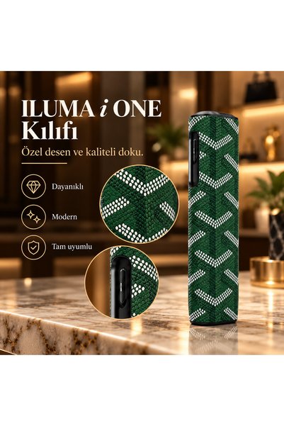 YuumiCo Iluma i One Goyard Desenli Yeşil IQOS Kılıfı - Yeni Model iluma i one...